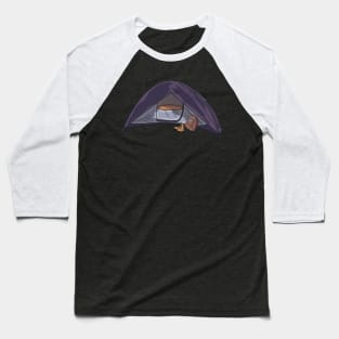 Purple Tent Camp Vibes Baseball T-Shirt